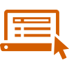 Graphic of a laptop with an arrow pointing at the screen